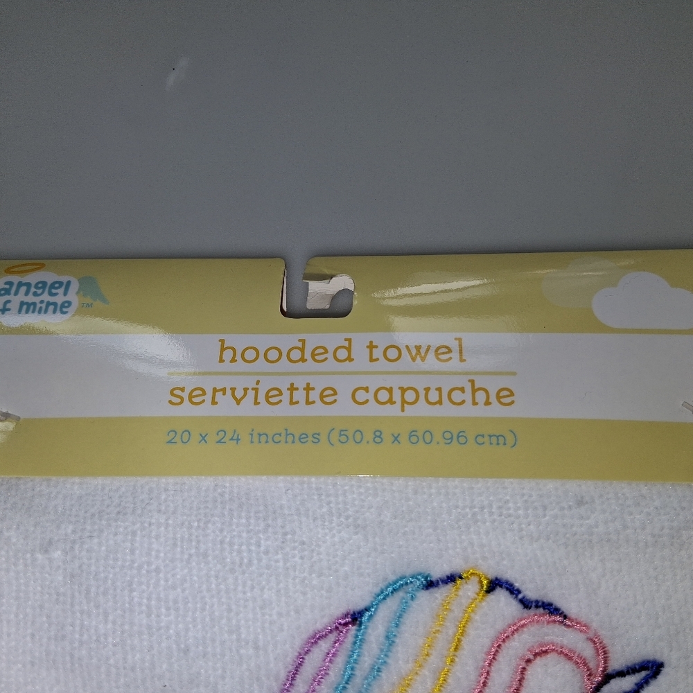 Unicorn Embroidered Kids Bath Towel - White and Pink - Picture 3 of 3